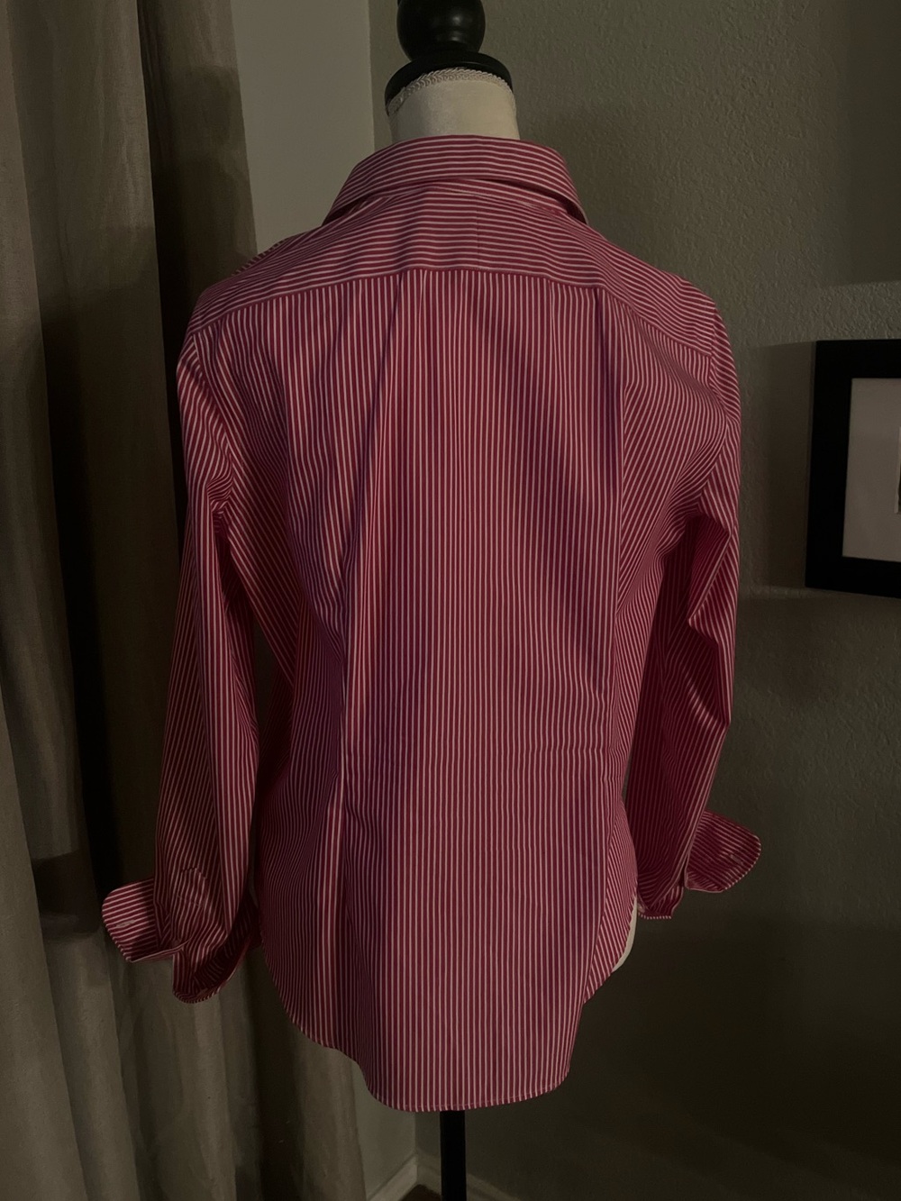 Red and White Striped Ralph Lauren Cotton Button Down - Picture 4 of 5